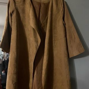 Faux Suede Camel Lightweight Jacket